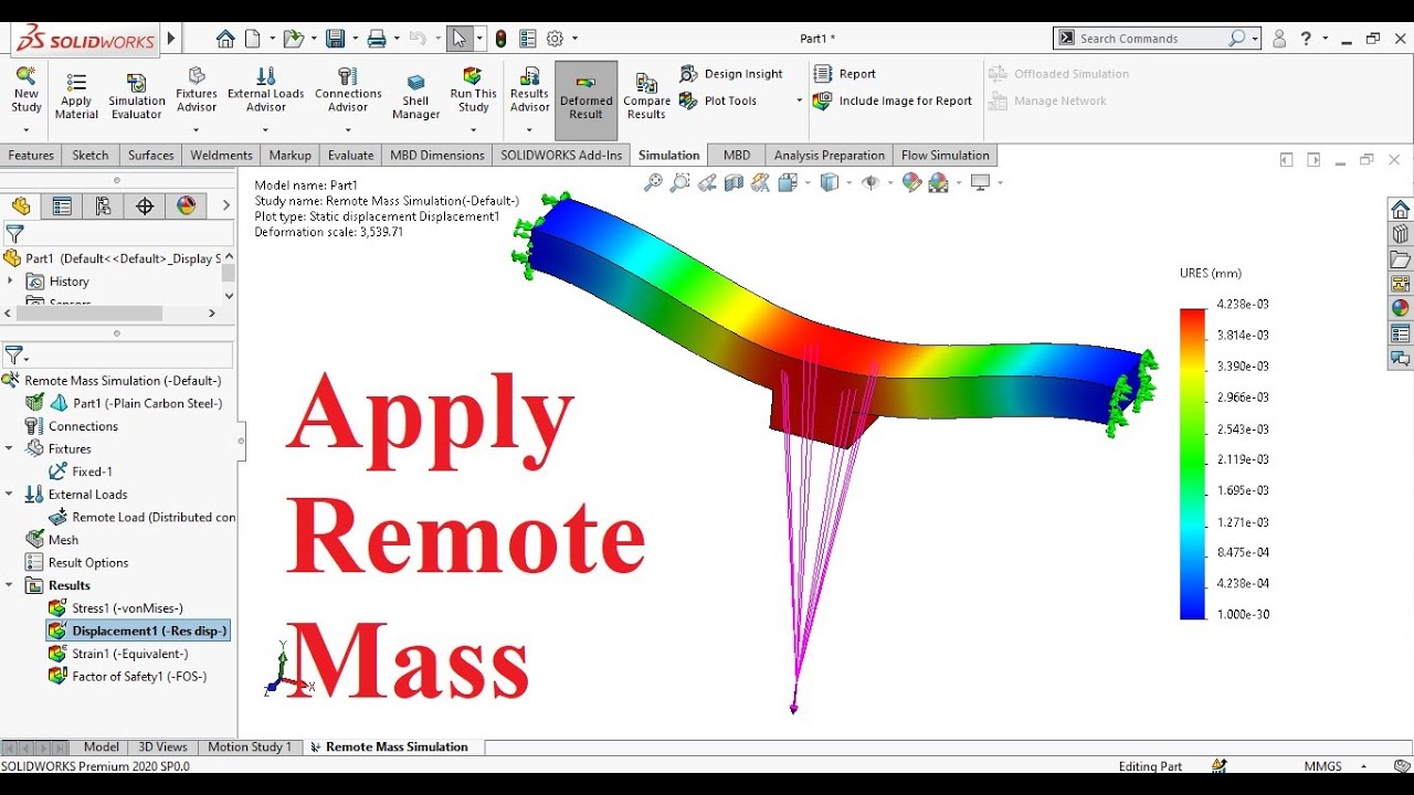 Solidworks simulation tips 01| How to apply remote mass load in solidworks?