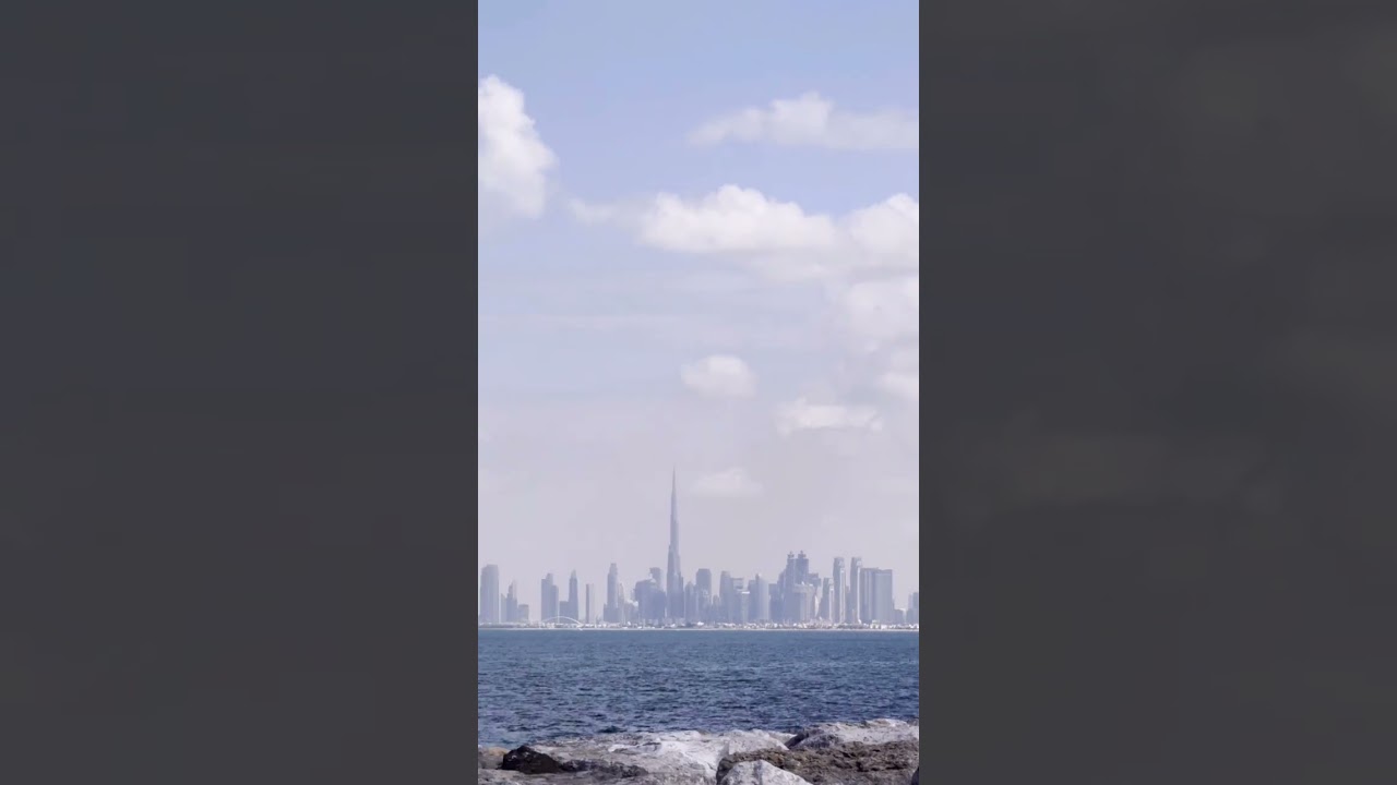 Dubai Skyline in 4K | Burj Khalifa View from the Coast 🌆🌊 #burjkhalifa