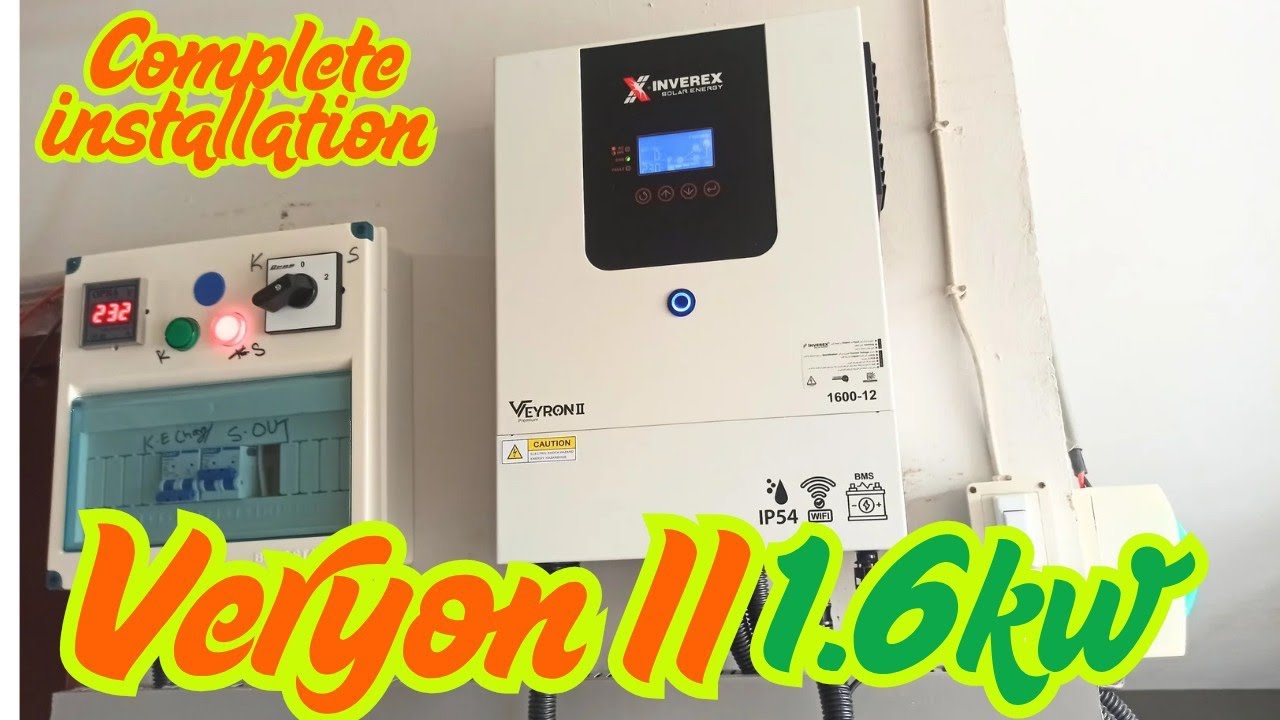 Inverex veryon II 1.6kw ip54 2025 complete installation with Inverex mustang 610 w panels and Tx1800