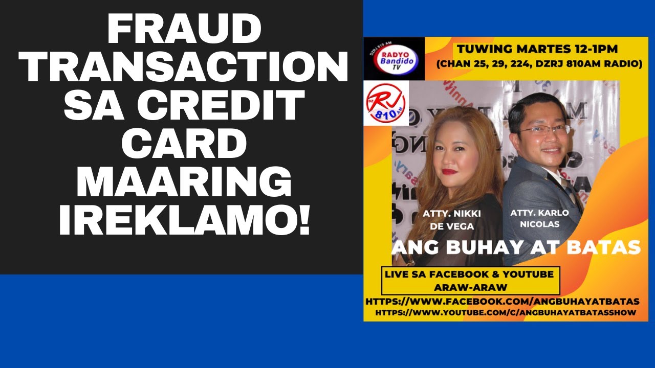 FRAUD TRANSACTION SA CREDIT CARD MAARING IREKLAMO!