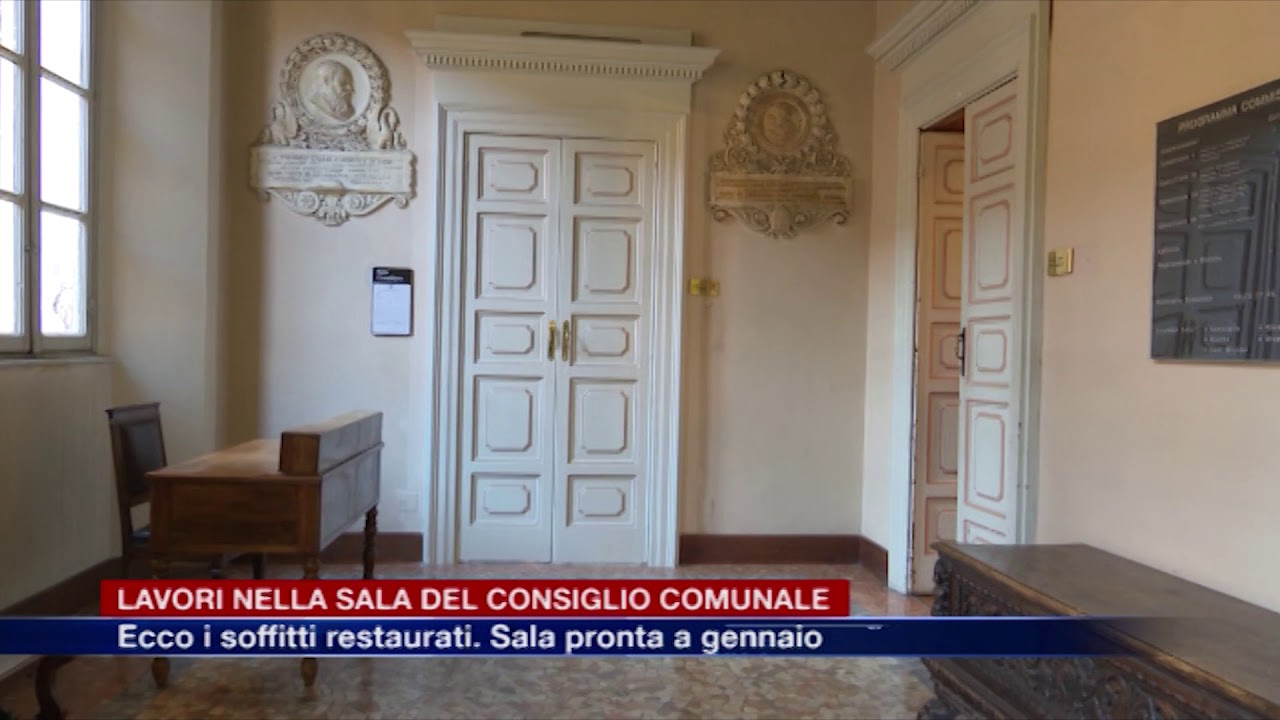 Etg - Sala del Consiglio del Comune di Como: ecco il soffitto rimesso a nuovo