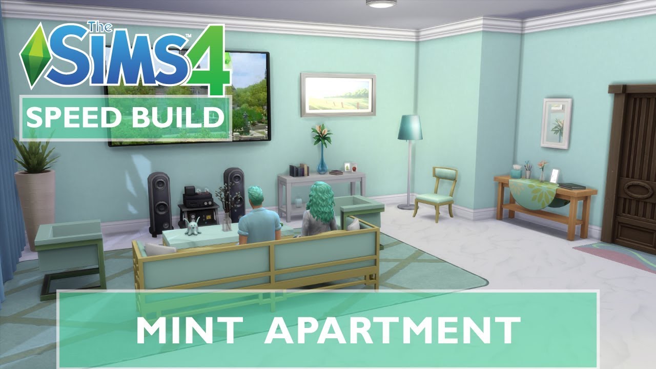THE SIMS 4 SPEED BUILD - COLOR THEMED - Part 16 - MINT APARTMENT