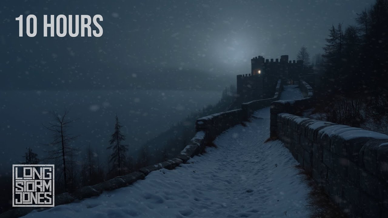 FROZEN HEIGHTS – 10 Hours of Blizzard Ambience from a Castle Tower | Howling Wind & Blowing Snow