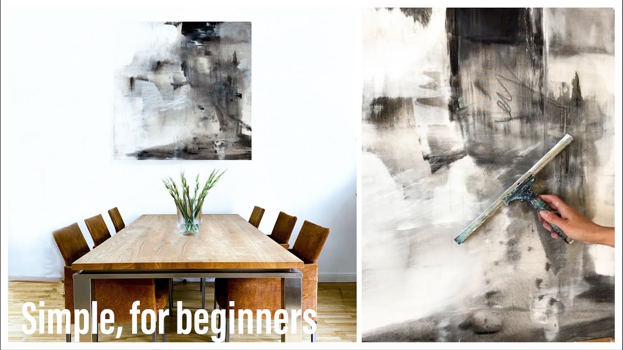 abstrakte Malerei, Acryl, easy, für Anfänger, Demo simple Werkzeuge
