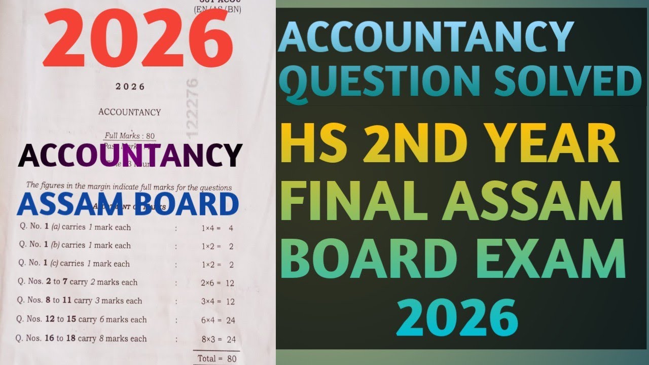 Accounts 2026 final exam quest solved.class xii accountancy assam board quest solved. 