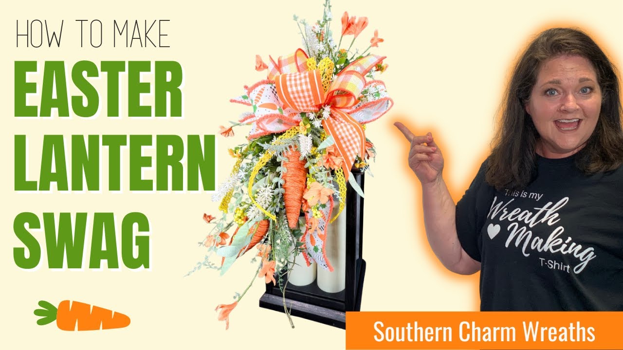 How to Easter Lantern Flower Arrangement | Lantern Swag Topper