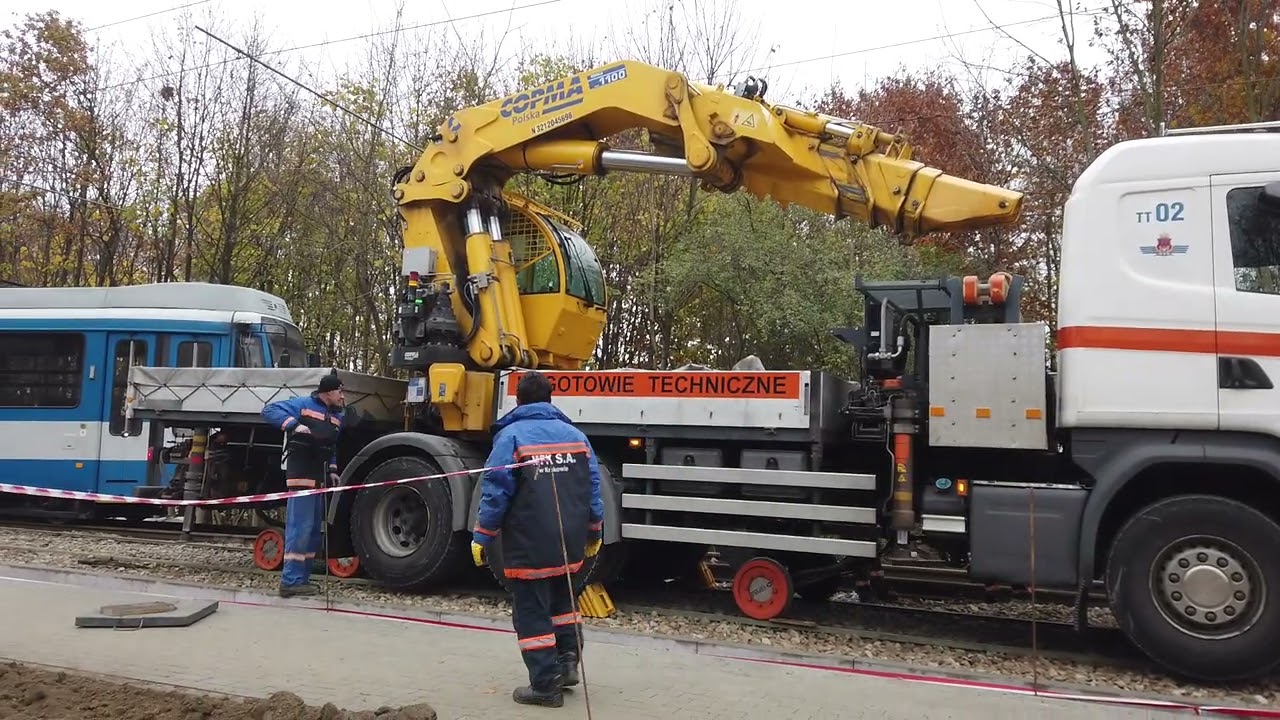 Wykolejenie tramwaju, Wzgórza Krzesławickie 13.11.2024 (1)