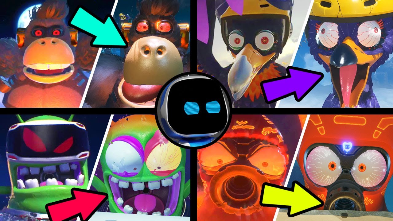 Astro Bot All Bosses Comparison (VR, PS4 & PS5) Side by Side