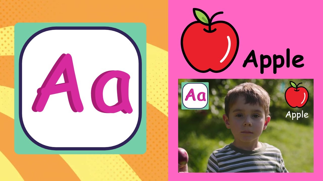 ABC Phonics Song - Fun Toddler Learning A is for Apple (child is eating apple on video) 