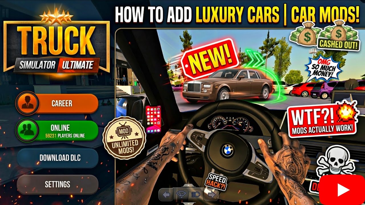How to Add Luxury Cars in Truck Simulator Ultimate | Best Car Mods Tutorial 💥