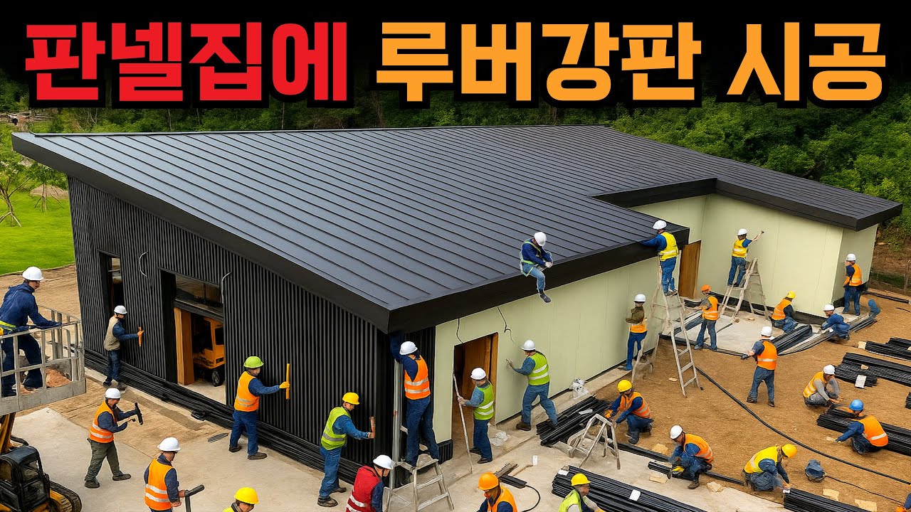 왜 징크판넬 주택에 루버강판 시공할까? | 샌드위치판넬 외벽에 루버강판으로 외관 퀄리티 확 올라간 조립식 판넬주택 | 강원도 홍천 43평 H빔 소형주택 건축현장