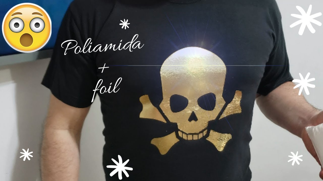 ESTAMPADO DE POLVO DE POLIAMIDA EN ALGODON OSCURO Y APLICACION DE FOIL