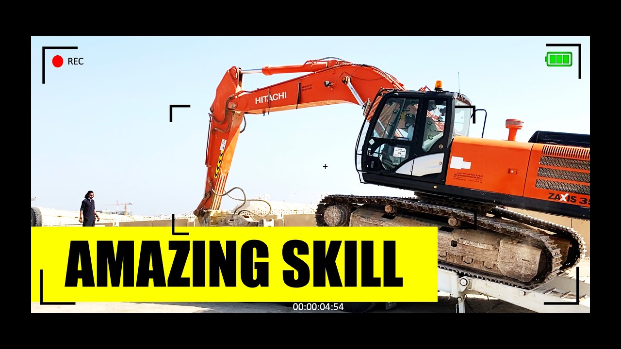 How to load an excavator on a lowbed trailer | Amazing Skill | Don't Miss It |