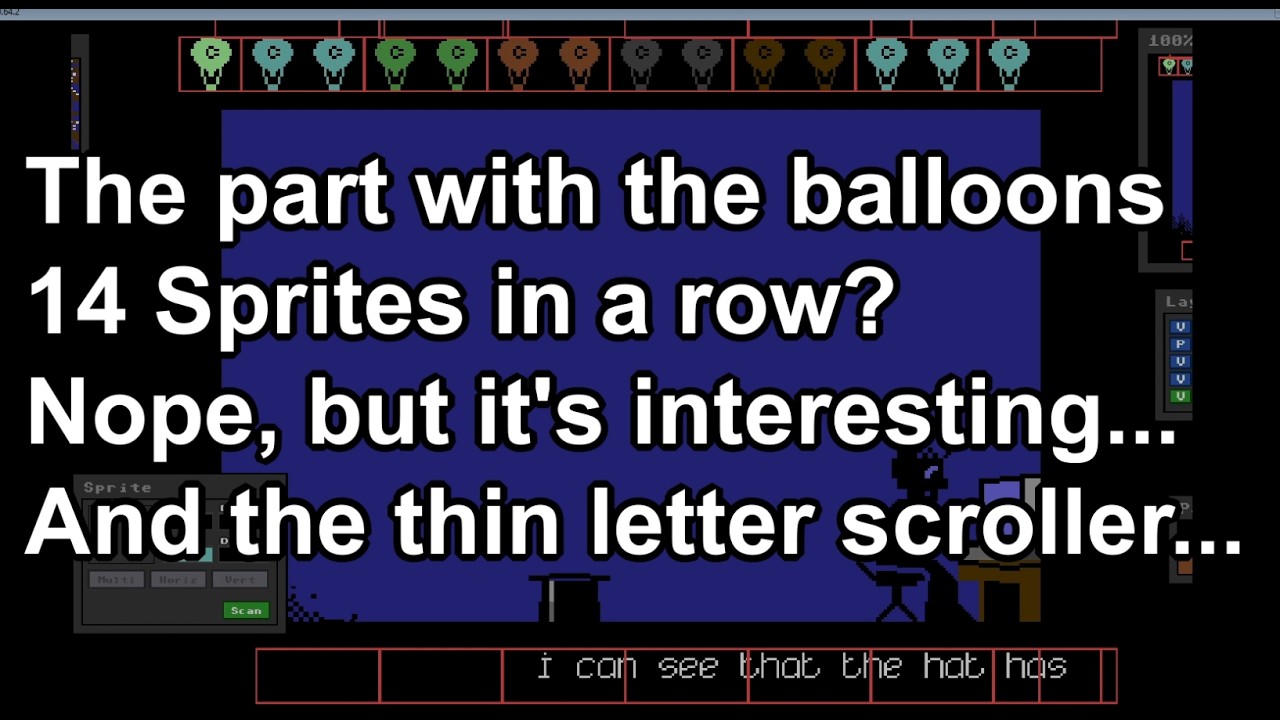 C64 Demos peek - The Hat - Up, Up, and Away! - The balloons part