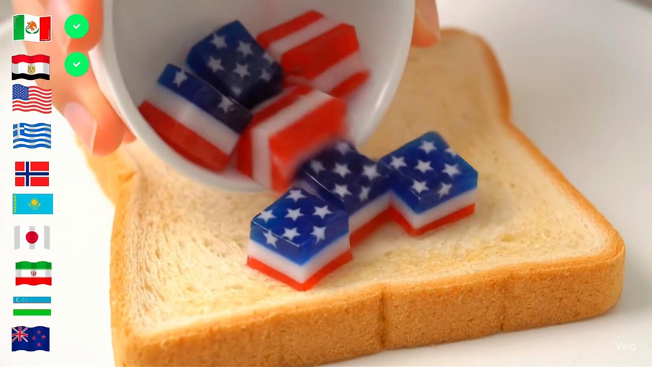 ASMR Country Flags Melting Like Butter 🧈 Oddly Satisfying Compilation (41 Flags) 