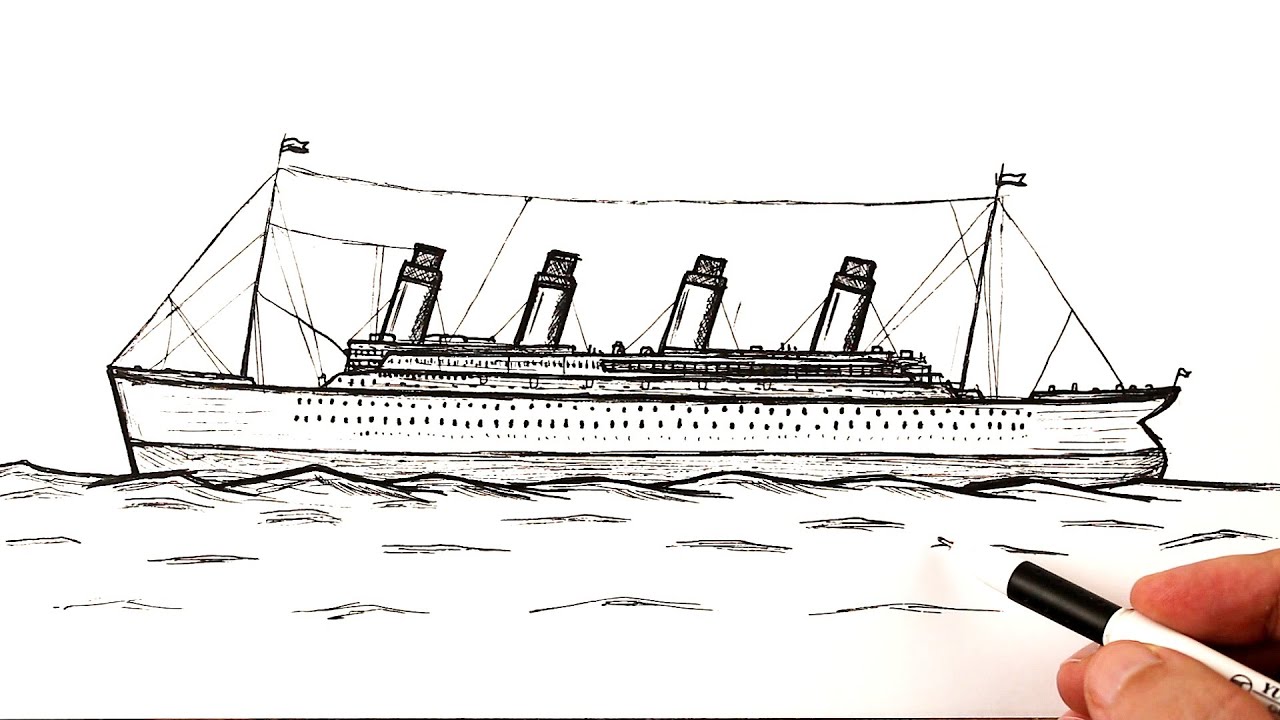 How to draw a Titanic easy