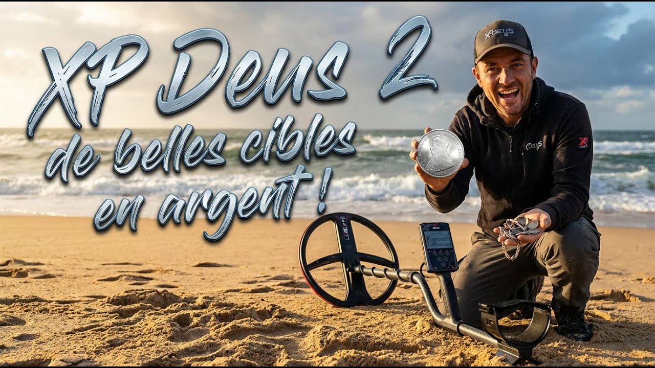 D&eacute;tection de loisir sur les plages avec le XP Deus 2, disque 28x34cm, une sortie riche en argent !