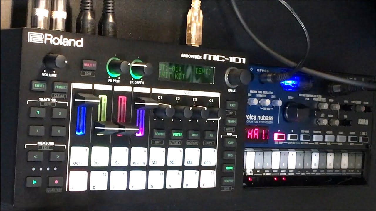 Roland MC-101 & KORG Volca nubass (synth jam 2019 #29)