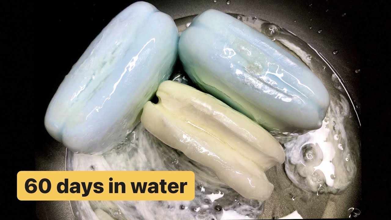 🎧ASMR | 60 days in water SOAKED SOAP | VERY MUSHY 3 SOAPS
