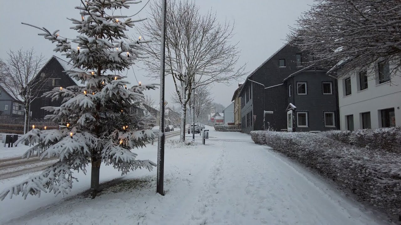 Schneegestöber in Sankt Andreasberg | Spaziergang durch die Stadtmitte