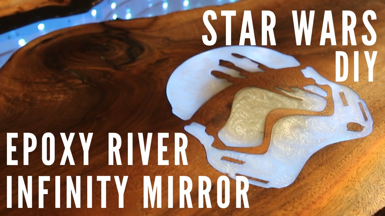 Star Wars Infinity mirror Epoxy river table with wireless charging