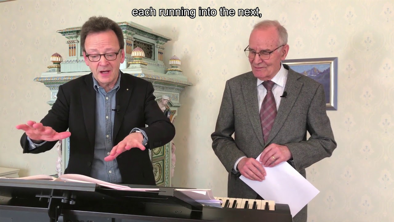Rudolf Lutz and Karl Graf discuss the &laquo;Landsgemeindekantate&raquo; J. S. Bach-Stiftung