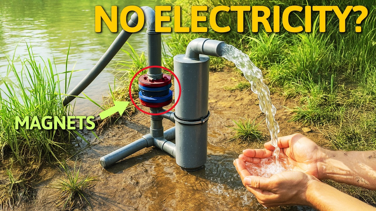 Как сделать водяной насос из ПВХ-трубы, работающий с магнитами 💧💧