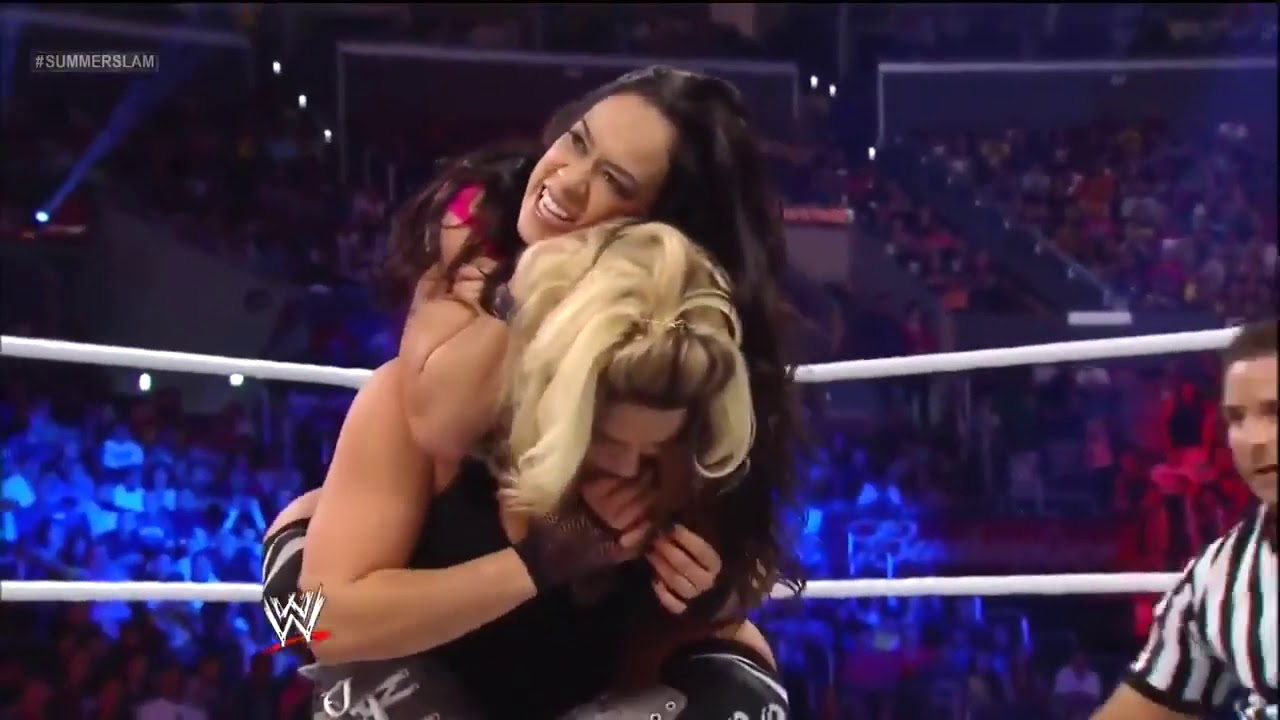 720pHD WWE SummerSlam 2013 AJ Lee & Big E vs Kaitlyn & Dolph Ziggler