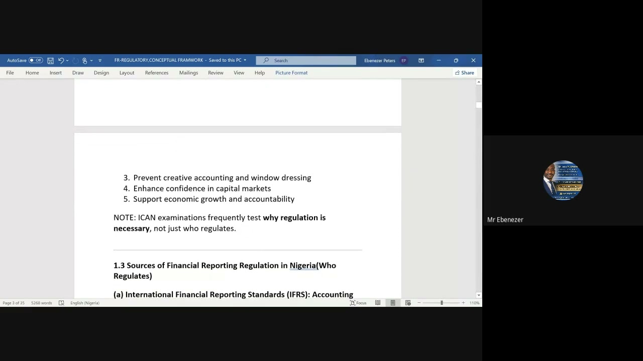 REGULATORY AND CONCEPTUAL FRAMEWORK- FR