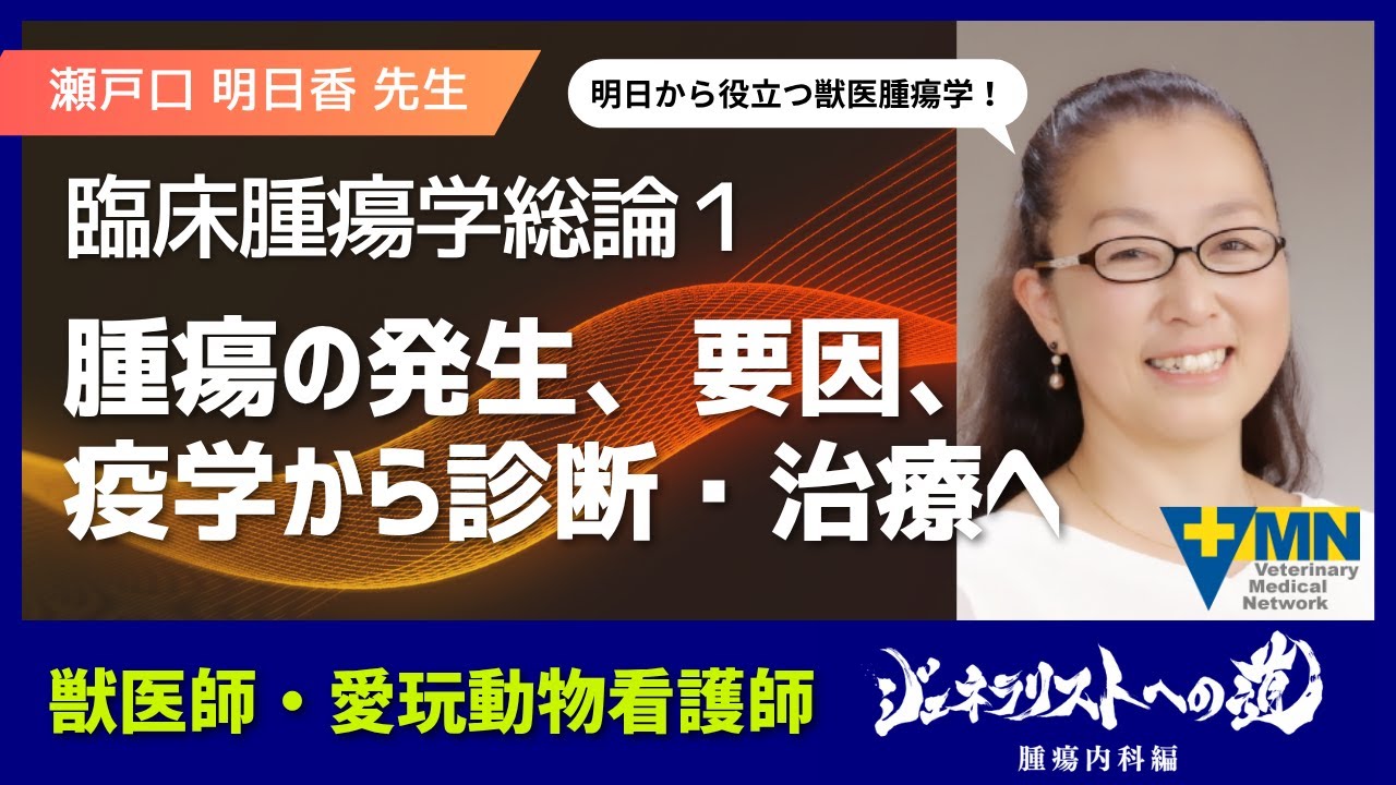 ジェネラリストへの道　実践！臨床総合セミナー瀬戸口 明日香先生の「臨床腫瘍学の基礎からちょっと応用まで」 トピック 1 「臨床腫瘍学総論１ 腫瘍の発生、要因、疫学から診断・治療へ」