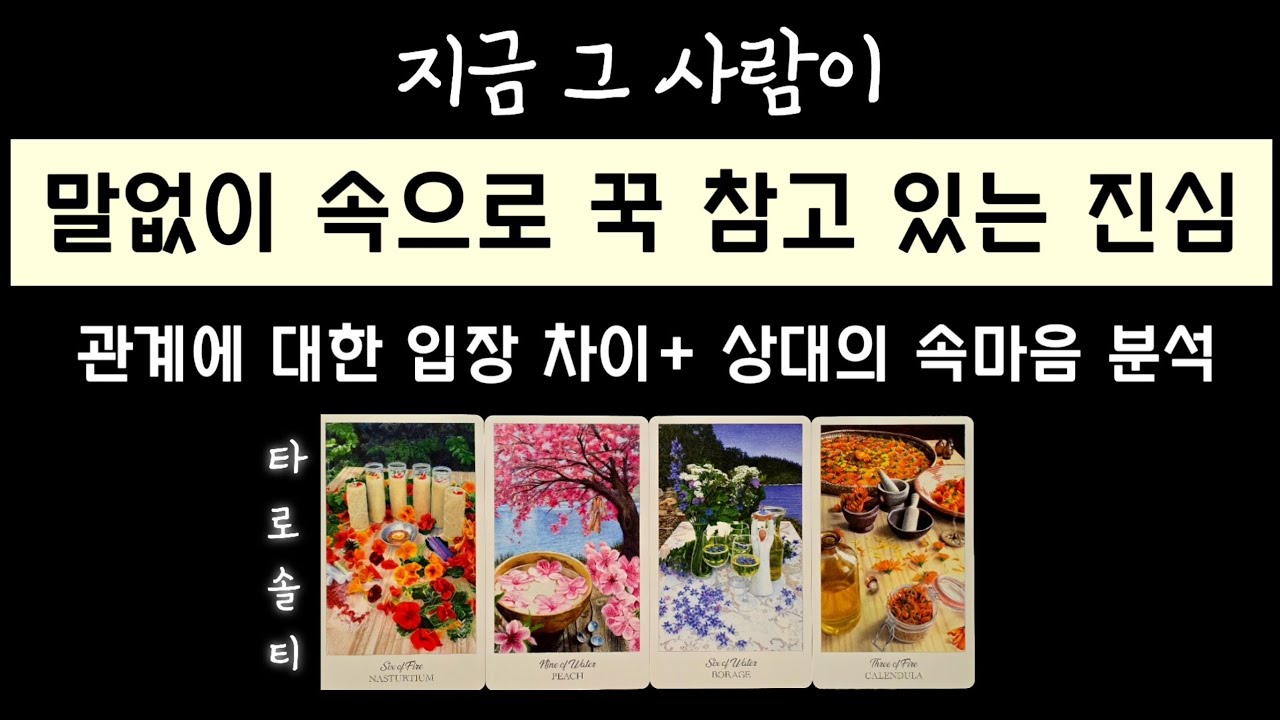 [타로카드/속마음] 그 사람 마음속, 아무 말 없이 꾹 참고 있는 진심 (+ 관계에 대한 입장 차이 & 감정 분석)
