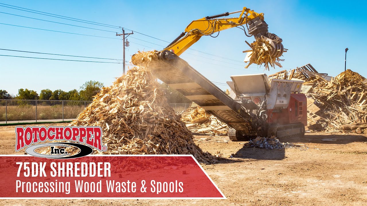 75DK Shredder Processing Wood Waste & Spools