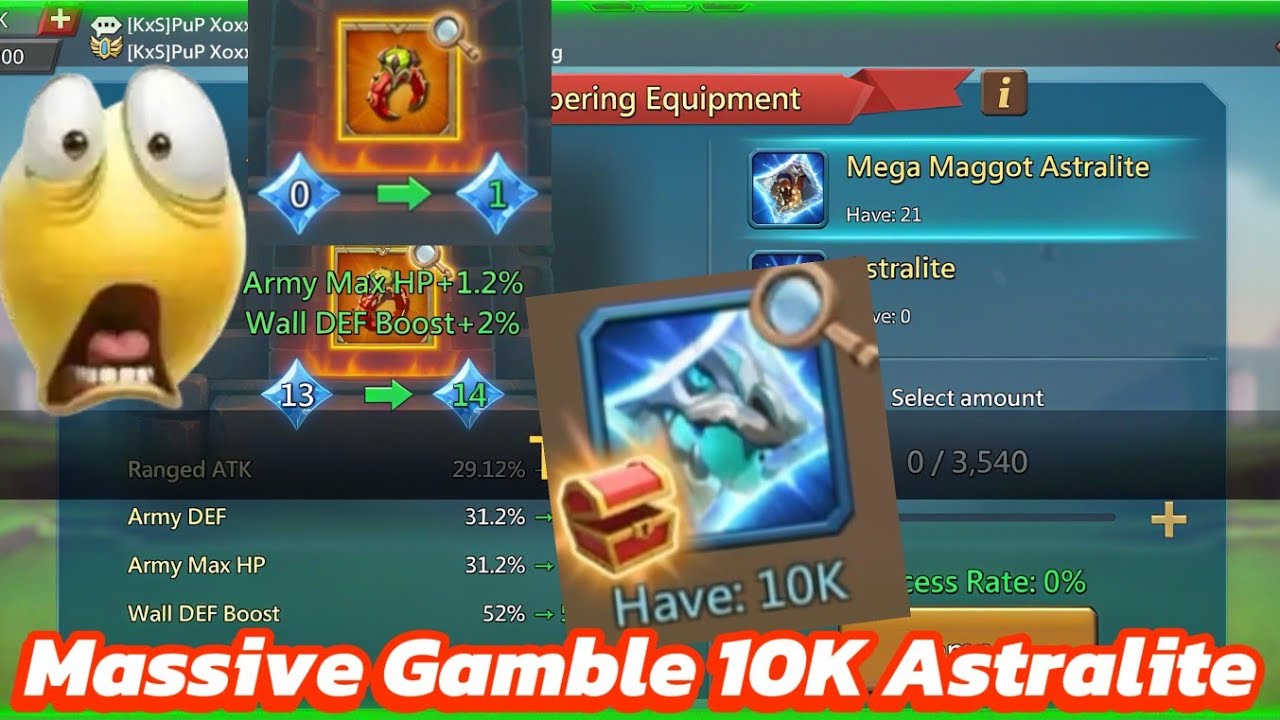 Power of 69% Gam*ble 10k Astralite Level 1 to 13 || Lords Mobile 