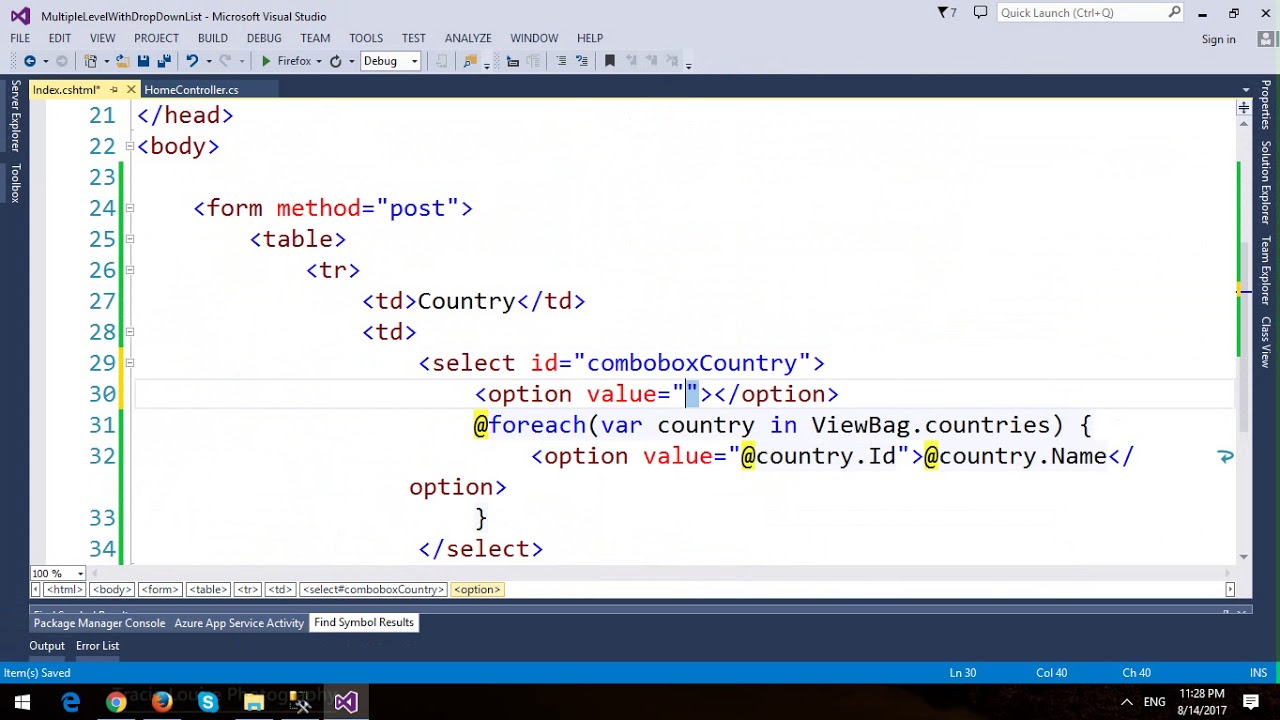 Cascading DropDown List with Ajax in ASP.NET MVC and Entity Framework