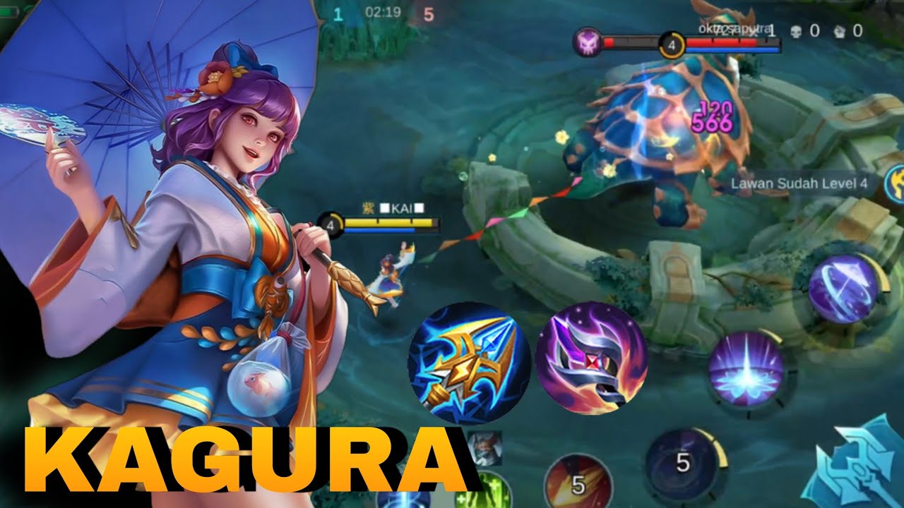 Hard match! Kagura dengan payung nya☂️ membalikan situasi match? Kagura Gameplay solo rank mlbb 