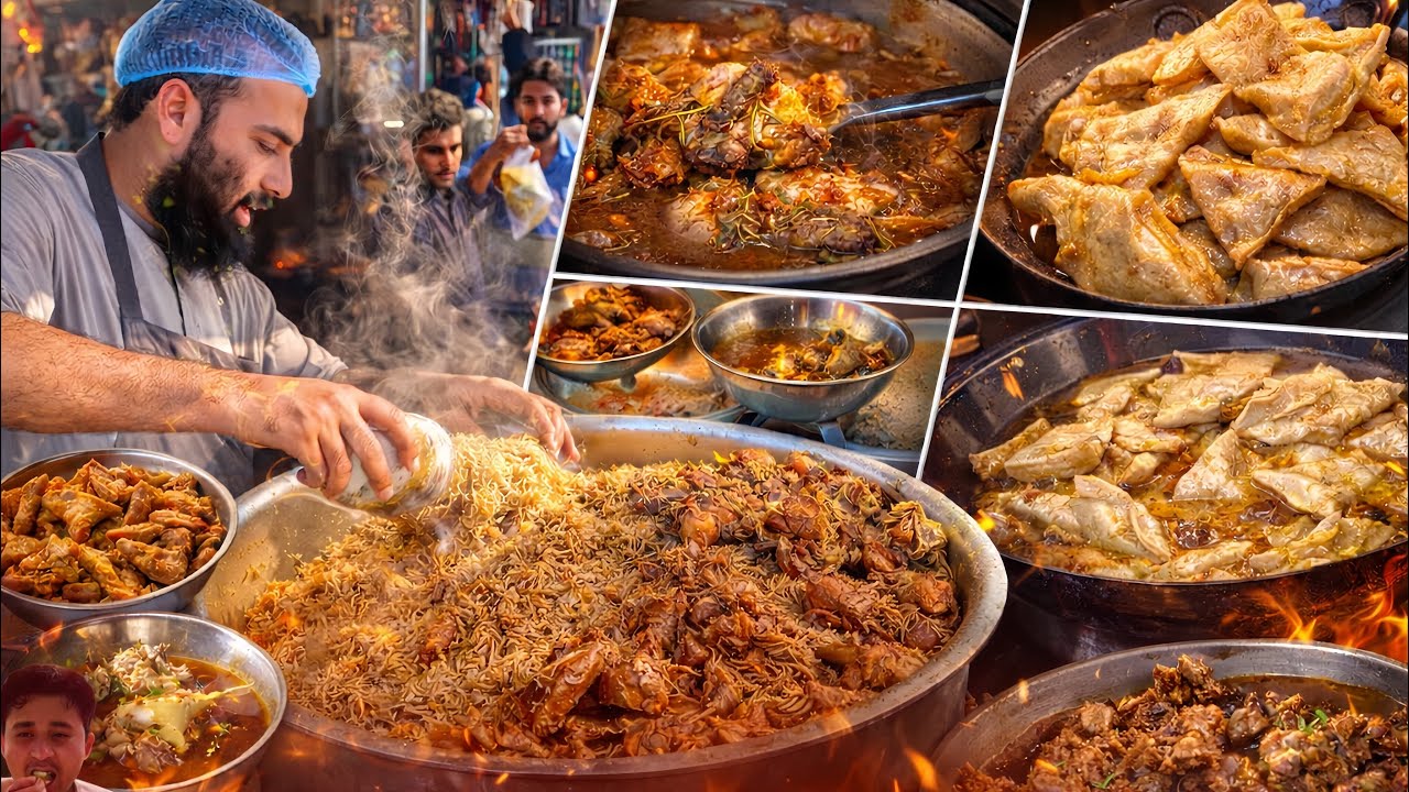 Faisalabad Famous Food | Full Desi Tarka | Chicken Pulao, Mutton Paye & BBQ Fish | Food Vlog