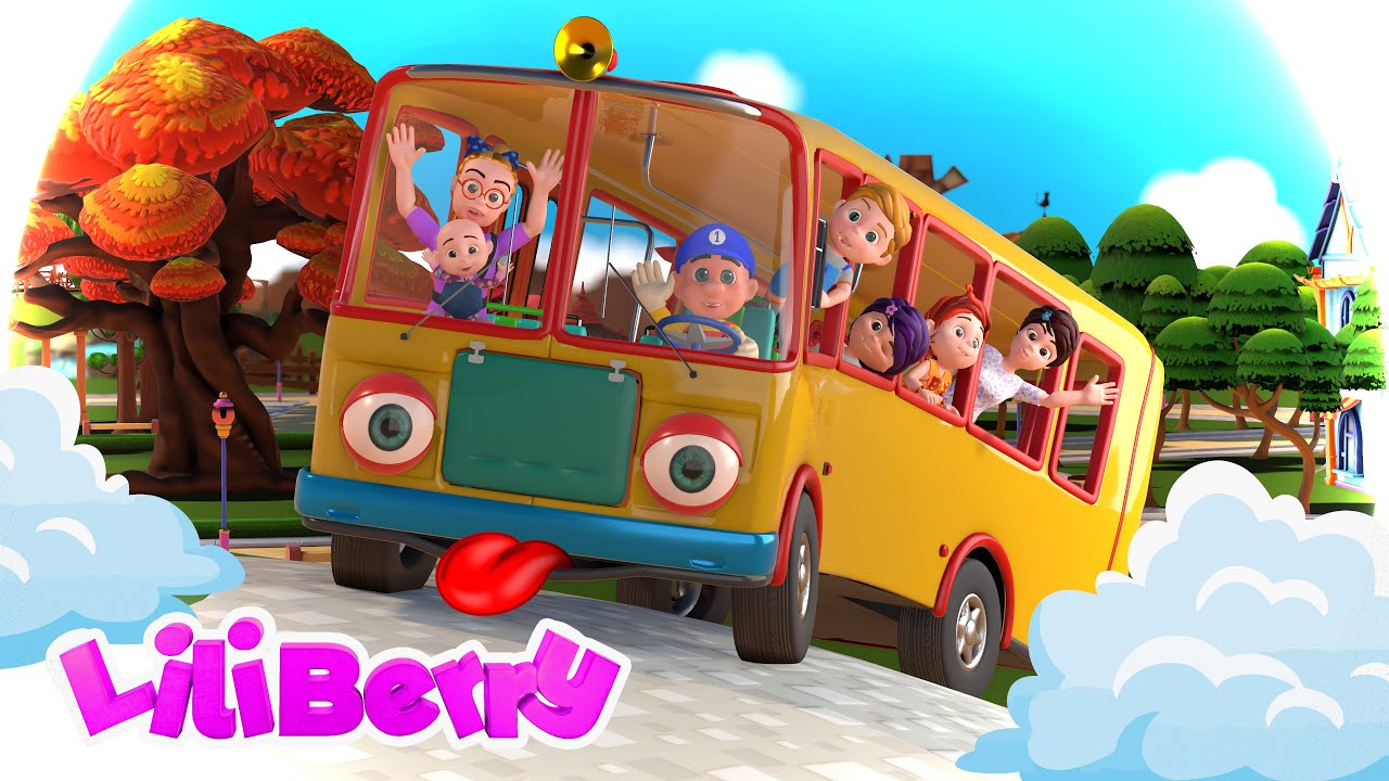Wheels On The Bus With Counting Numbers Song | Liliberry Nursery Rhymes & Kids Songs
