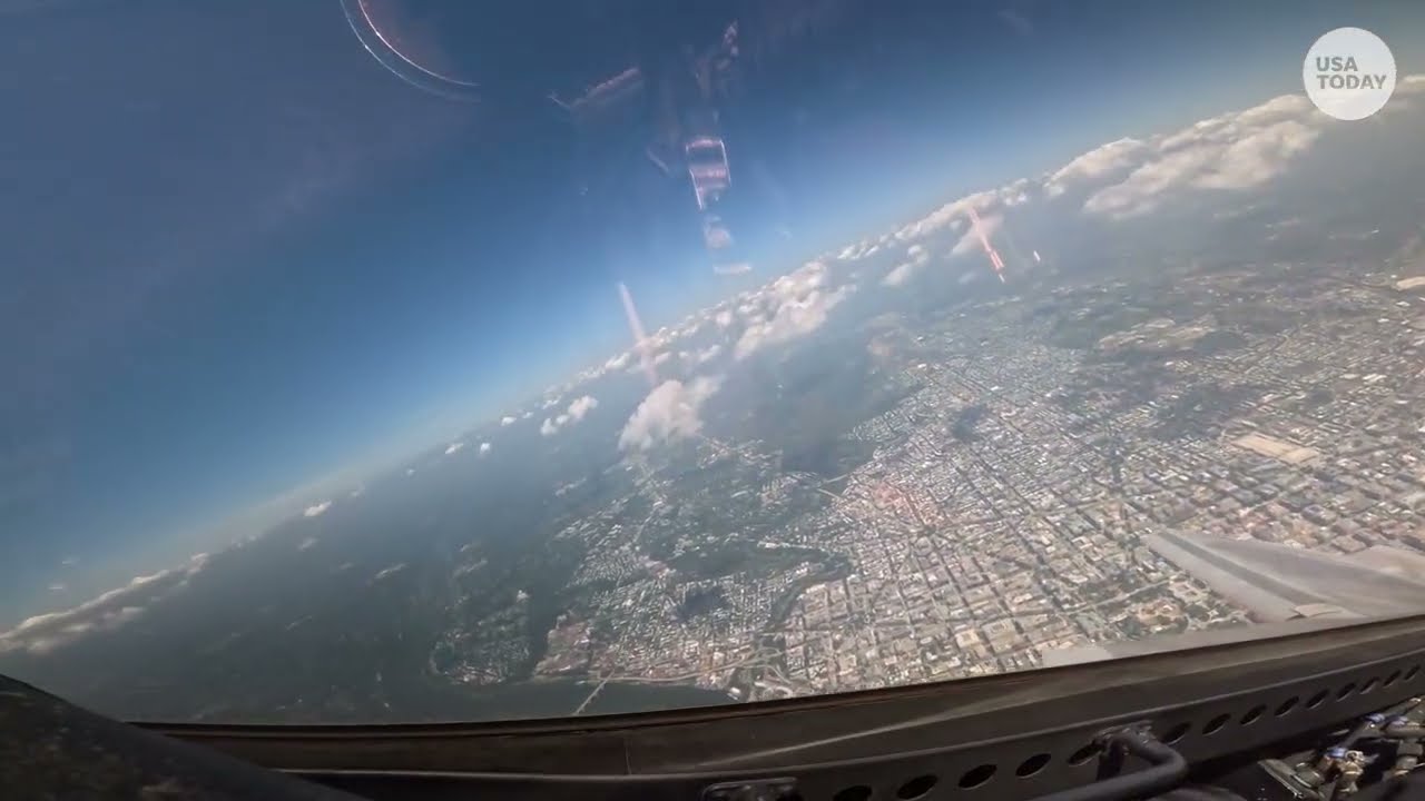 See DC flyover POV from the cockpit of a F-22 as part of America 250, July 4th celebrations
