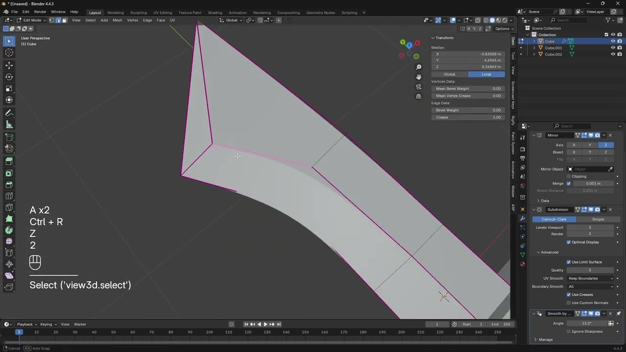 Subdivision Modeling 2 - Knife Blade and Creases