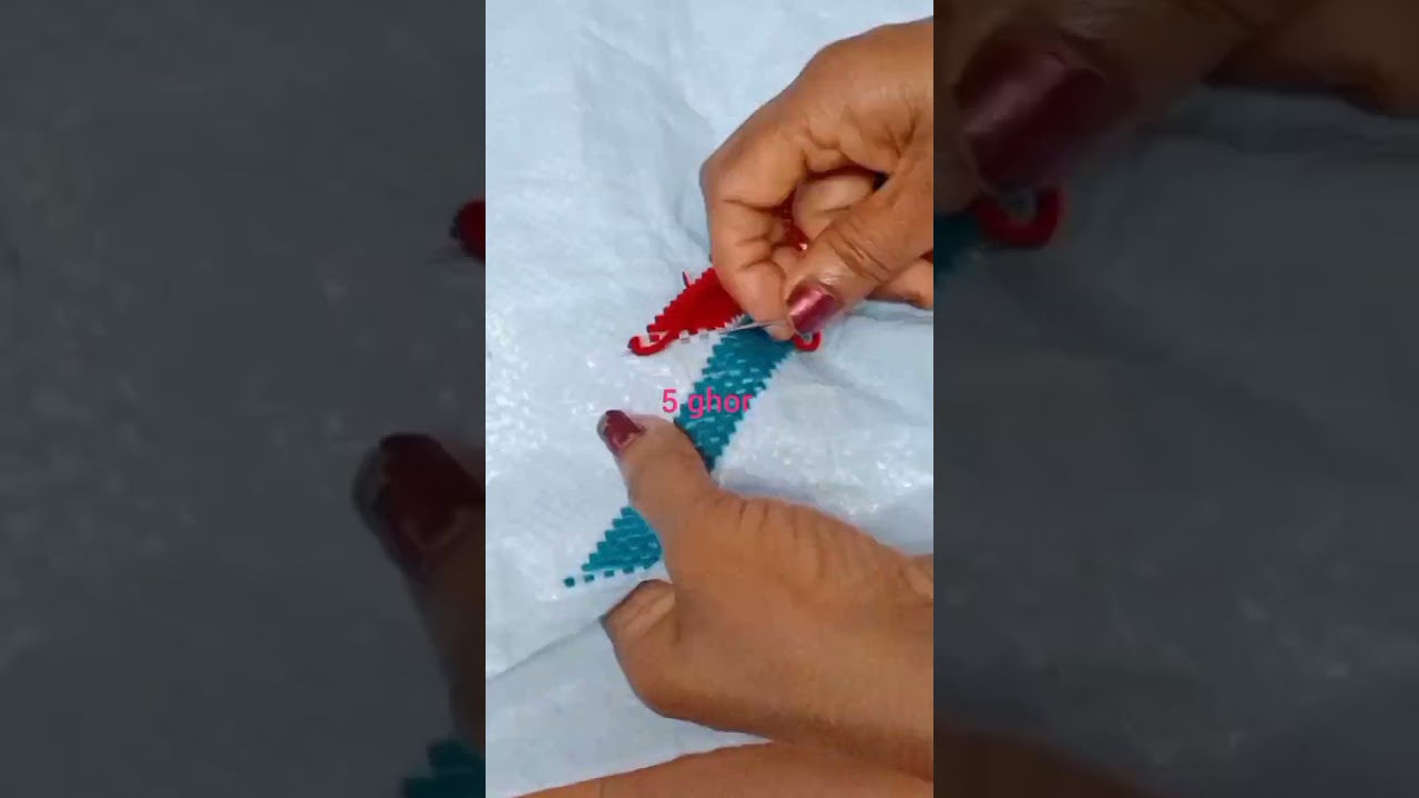 woollen ason design ❤️💛💚#plastic sack#selaitips #ytshorts #embroidery design ❤️💛💚