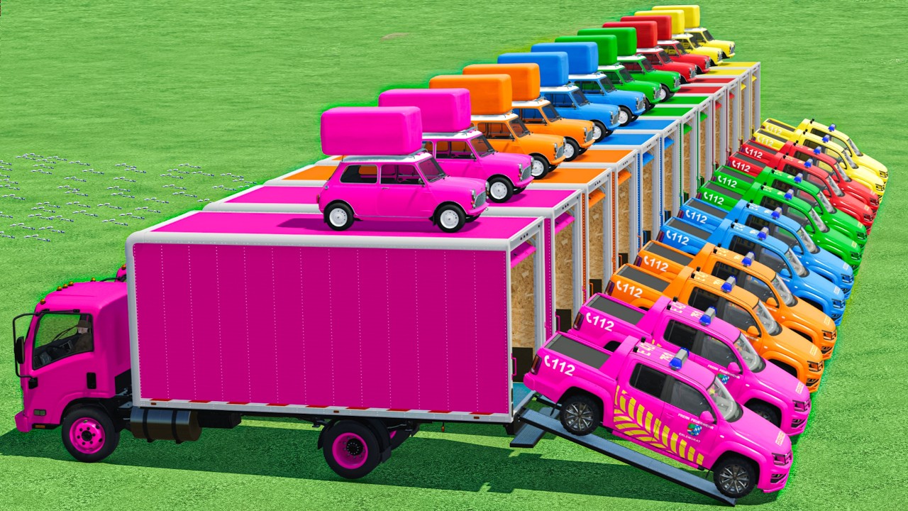 MINI Cooper vs Pickup Cars Over Load Bales In Fs22 | Farming Simulator 22