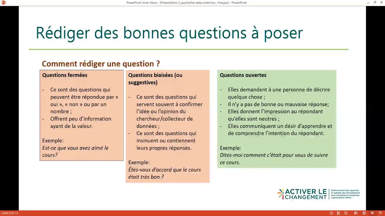 Collecte de données qualitatives