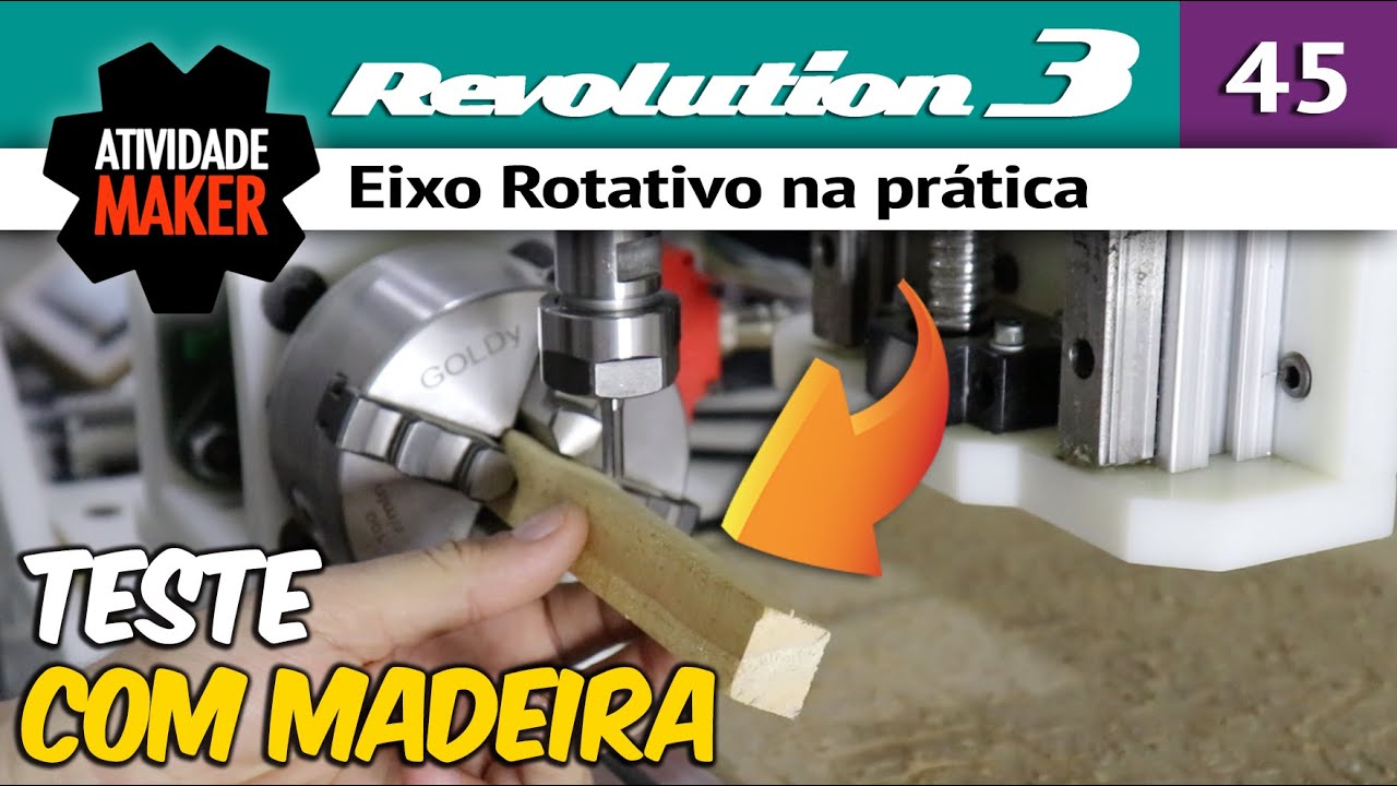 #45 CNC Router Caseira REVOLUTION 3 - Eixo Rotativo na prática