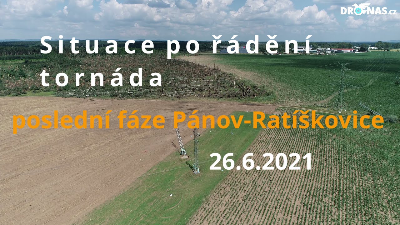 Konečná fáze tornáda, úsek Pánov - Ratíškovice 26.6.2021 - 4K