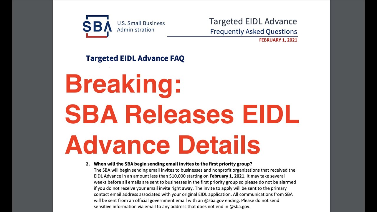 Breaking News: EIDL Grant Timing and Eligibility Updates Directly From SBA