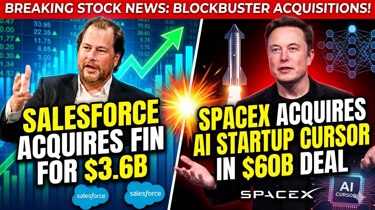 Stock Market Mid Day Show: SpaceX acquiring Cursor, Salesforce acquiring Fin