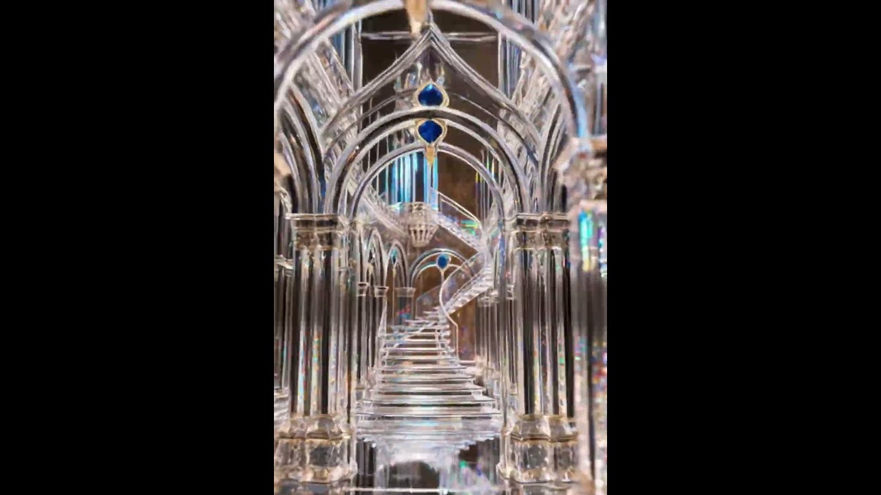 Entering the Crystal Castle ✨ Cinematic Fantasy Fly-Through  #aivideo#crystalcastle #ai