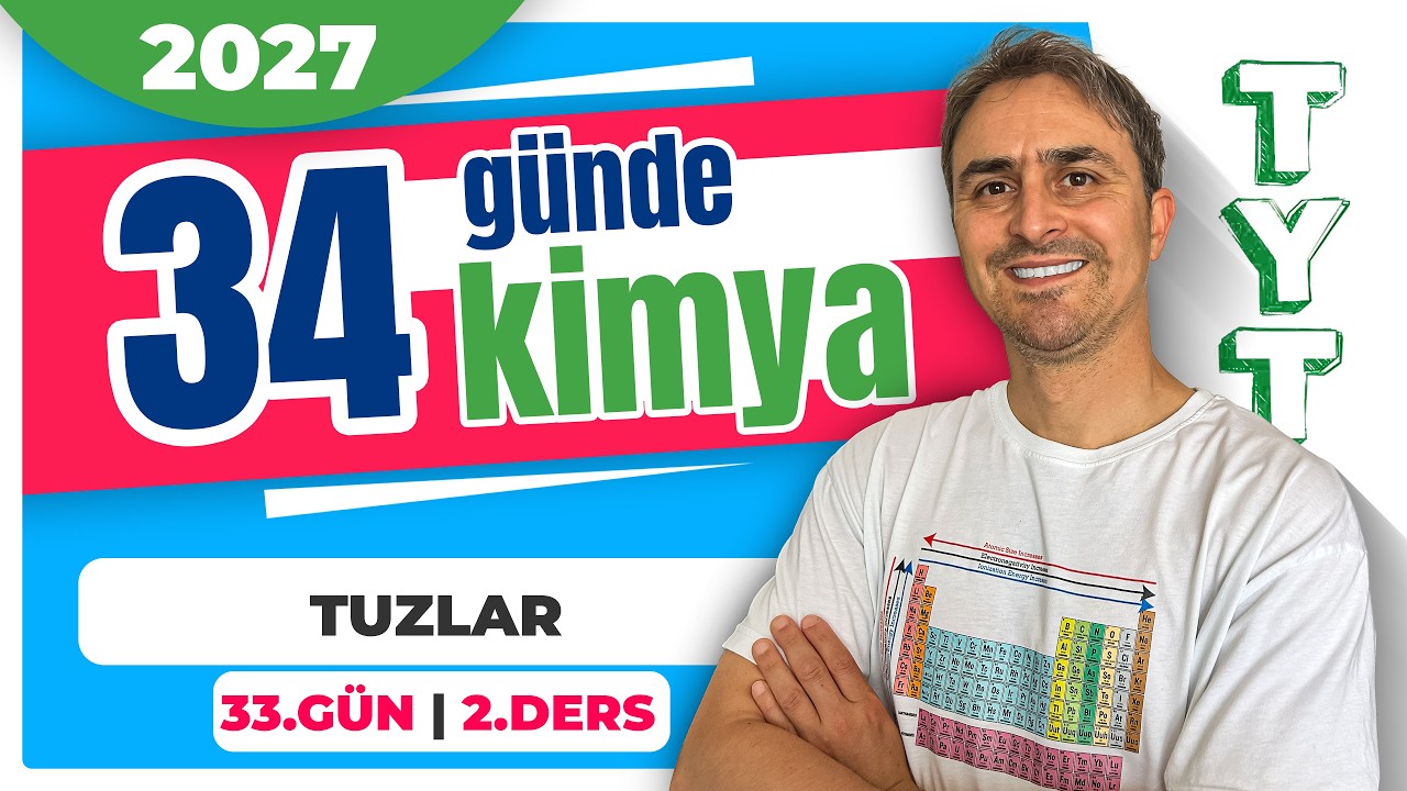 TUZLAR VE ÖZELLİKLERİ I ASİDİK - NÖTR - BAZİK TUZLAR I TYT KİMYA FULL I  2026 I 33. GÜN 2. DERS