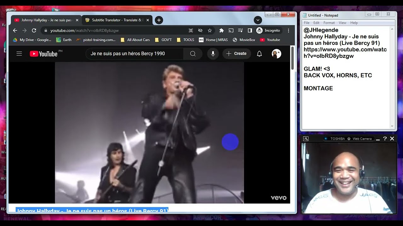 PINOY REACTS: Johnny Hallyday - Je ne suis pas un héros (Live Bercy 91) @johnnyhallyday