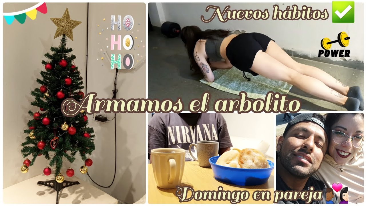Domingo tranquilo 💯 Armamos el árbol de navidad! 🥹🎄 disfrutando en pareja ✨️ Tortasfritas 😋